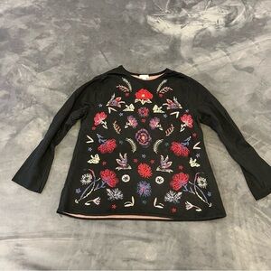 J. JILL Women's 100% Cotton Pullover Sweater Long Sleeve Floral Size M P…